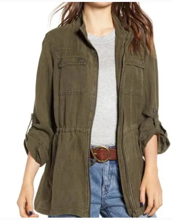 Treasure & Bond Jackets & Blazers - Treasure & Bond Linen Blend Field Jacket Olive Green NWT EXTRA SMALL XS new